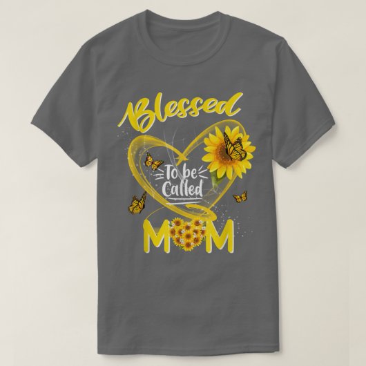 T-shirt Béni d'être appelé maman mignonne tournesol Mère D (Design devant)