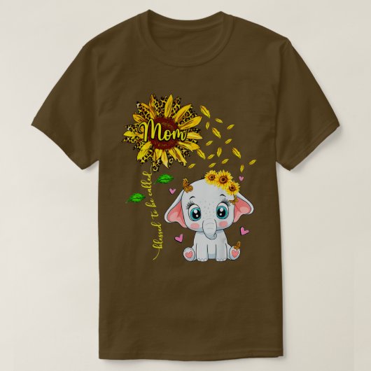 T-shirt Béni D'Être Appelé Maman Tournesol Eléphant (Design devant)