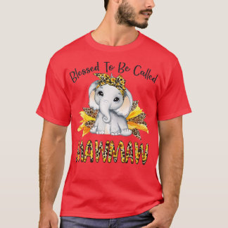 T-shirt Béni D'Être Appelé Mawmaw Sunflower Elephant Mot