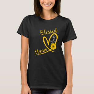 T-shirt Béni d'être appelé Mema Heart Sunflower Mère