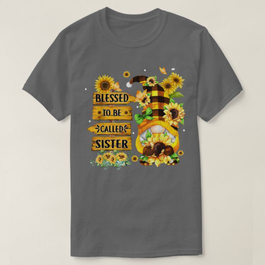 T-shirt Béni D'Être Appelé Soeur Fall Gnome Sunflowers (Design devant)