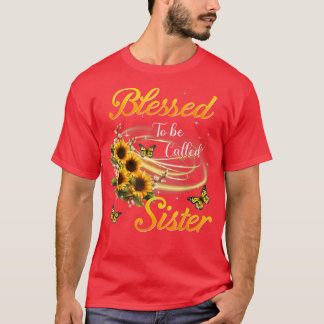 T-shirt Béni D'Être Appelé Soeur Sunflower Mothers Day 