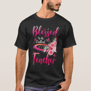 T-shirt Béni D'Être Appelé Teacher Papillon Moth Fleur