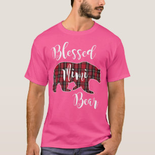 T-shirt Béni Mimi Ours Rouge Tartan Plaid Amusant Grand-mè