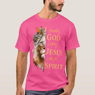 T-shirt Béni Par Dieu - Aimé Par Jésus Lion