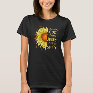 T-shirt Béni Par Dieu - Aimé Par Jésus, Tournesol