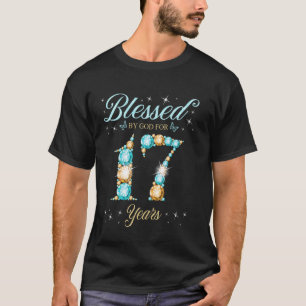 T-shirt Béni par Dieu pendant 17 ans 17e anniversaire B Da
