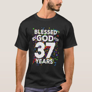 T-shirt Béni Par Dieu Pendant 37 Ans Joyeux 37E Anniversai