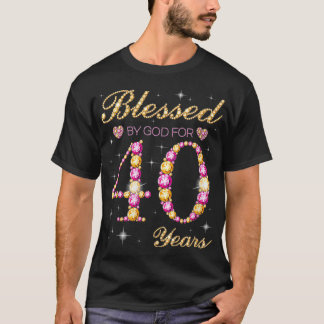 T-shirt Béni par Dieu pendant 40 ans 40e anniversaire part