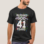 T-shirt Béni Par Dieu Pendant 41 Ans Heureux 41E Anniversa (Devant)