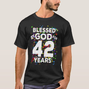 T-shirt Béni Par Dieu Pendant 42 Ans Heureux 42e Anniversa