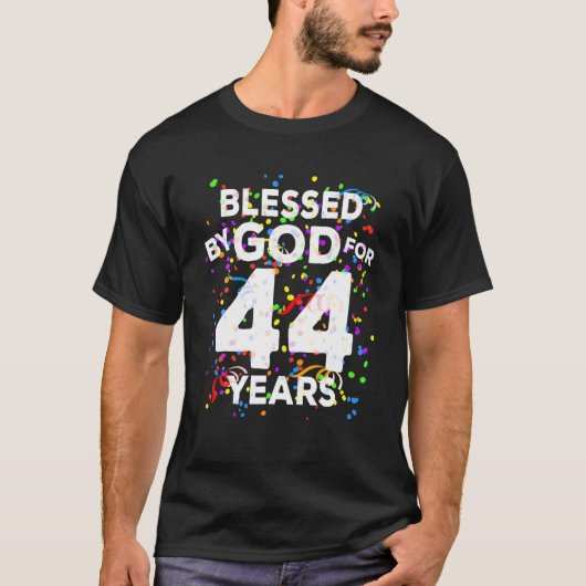 T-shirt Béni Par Dieu Pendant 44 Ans Heureux 44E Anniversa (Devant)