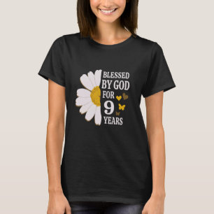 T-shirt Béni par Dieu pendant 9 ans 9e anniversaire Daisy