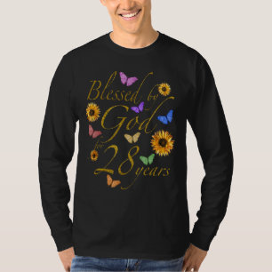 T-shirt Béni Par Dieu Pour 28 Ans Papillon Tournesol 28t
