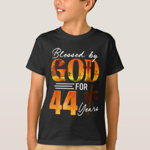 T-shirt Béni par Dieu pour 44 ans Cadeau 44e anniversaire