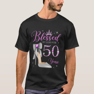 T-shirt Béni par Dieu pour 50 ans Ancien 50e anniversaire 