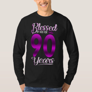 T-shirt Béni par Dieu pour 90 ans 90e anniversaire Cr