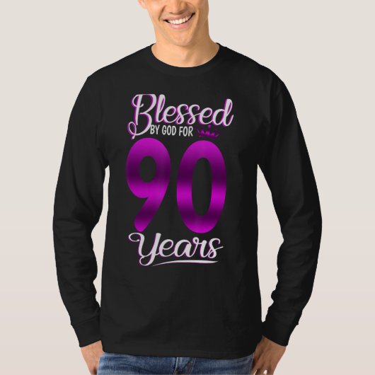 T-shirt Béni par Dieu pour 90 ans 90e anniversaire Cr (Devant)
