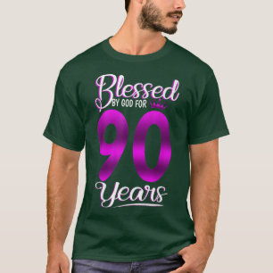 T-shirt Béni par Dieu pour 90 Ans 90e Anniversaire Don