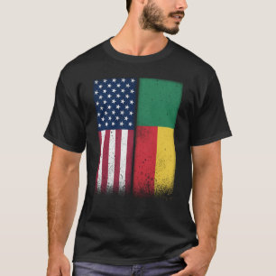 T-shirt Bénin Beninese Drapeaux américains Fier USA Bénin