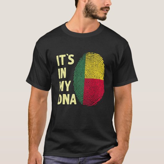 T-shirt Bénin Dans Mon Drapeau Adn Beninois Bénin (Devant)