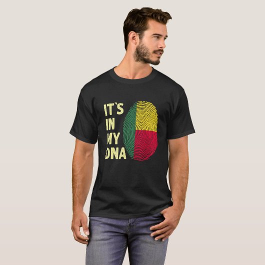 T-shirt Bénin Dans Mon Drapeau Adn Beninois Bénin (Devant entier)