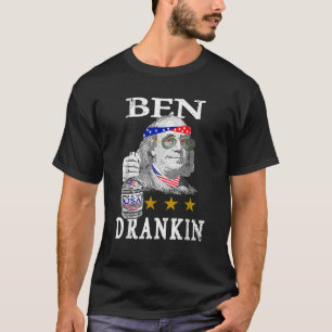 T-shirt Benjamin Franklin Ben Drankin 4 juillet Hommes Fem