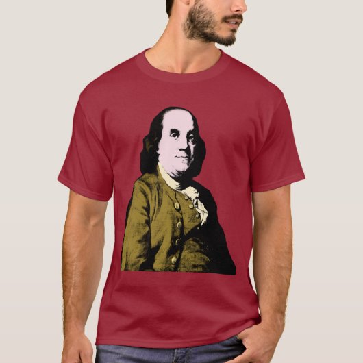 T-shirt Benjamin Franklin Pop Art Style (Devant)