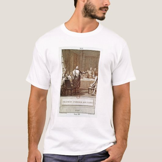 T-shirt Benjamin Franklin présent son opposition (Devant)
