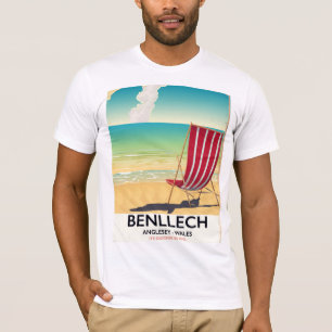 T-shirt Benllech, Anglesey Pays de Galles affiche de voyag