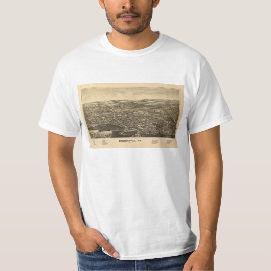 T-shirt Bennington, VT Carte Vintage (Devant)