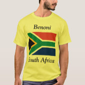 T-shirt Benoni, Afrique du Sud avec drapeau sud-africain (Devant)