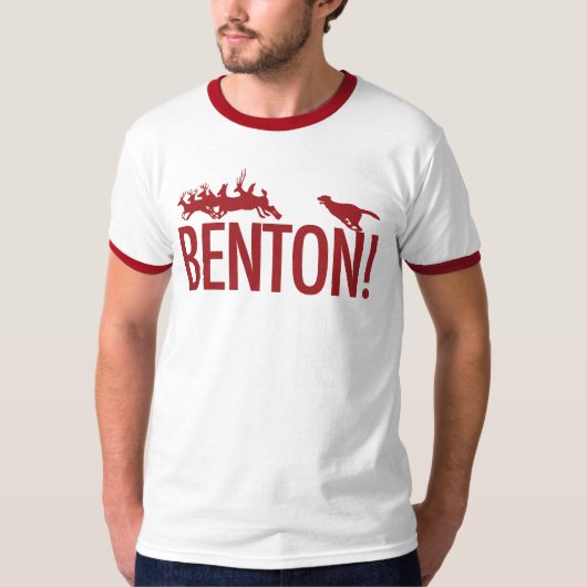 T-shirt Benton ! le chien chassant des cerfs communs en (Devant)
