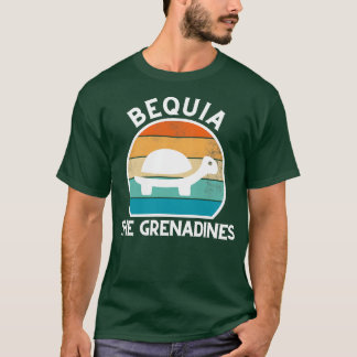 T-shirt Bequia Les Grenadines Coucher de soleil rétro avec
