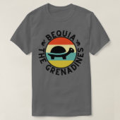 T-shirt Bequia Les Grenadines Retro Sunset avec Turtle 8 (Design devant)