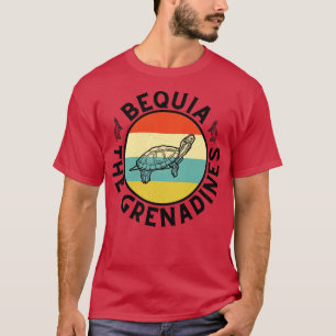 T-shirt Bequia The Grenadines Retro Sunset avec tortue 19