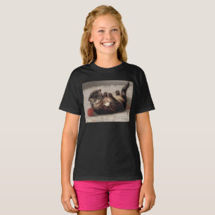 T-shirt Berceau de chat, un chat jouant avec une pelote de