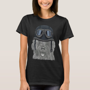 T-shirt Bergamasco Sheepdog Portant une coque de moto Vint