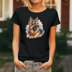 T-shirt Berger Allemand à l'aquarelle