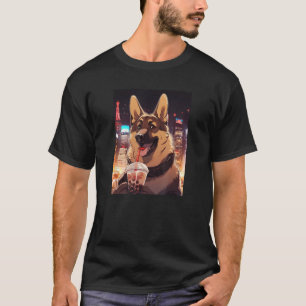 T-shirt Berger allemand Boba Bubble Tea Drôle Chien Japon