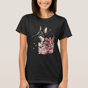 T-shirt Berger Allemand Cerisier Fleur Chien Race Japonais