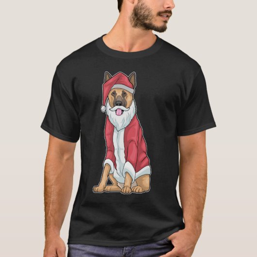 T-shirt Berger allemand chapeau de Noël (Devant)