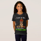T-Shirt Berger Allemand Chien de Noël Casquette Elf Cute C (Devant entier)