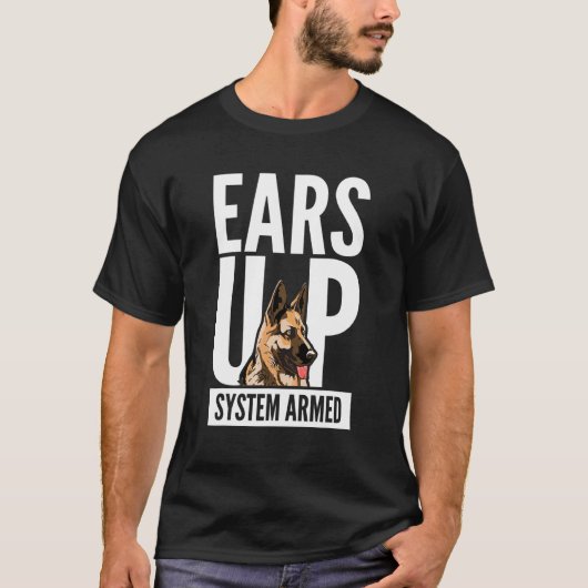 T-shirt Berger Allemand Chien J'Oreille Système Armé I She (Devant)