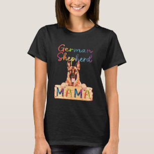 T-shirt Berger allemand coloré Mama Chien Maman