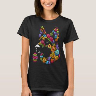 T-shirt berger allemand coloré oeuf de pâques enfants homm