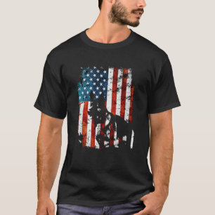 T-shirt Berger Allemand Drapeau Américain USA Chien Patrio