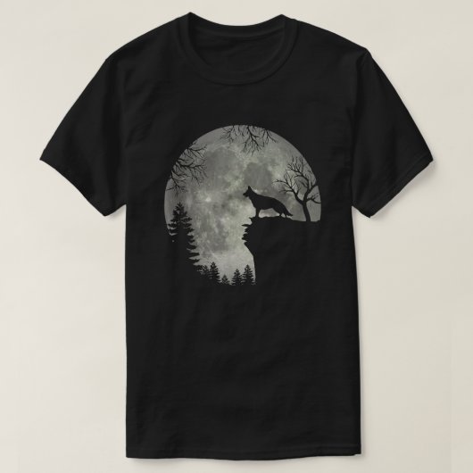 T-shirt Berger Allemand Et Halloween Lune (Design devant)