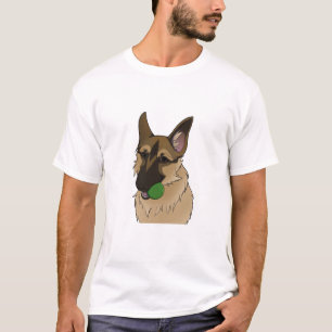 T-shirt berger allemand jouer le temps avec balle