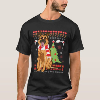 T-shirt Berger Allemand Laid Allemand Père Noël Tree For C